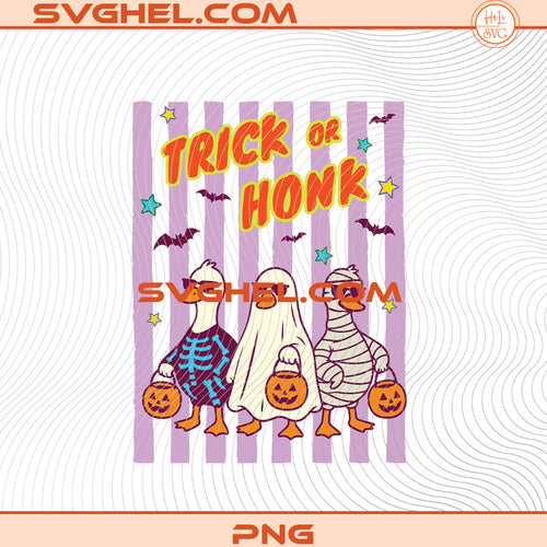 Striped Gosse Trick or Honk Png Halloween Gosse Png