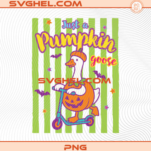 Striped Just A Pumpkin Goose Png Halloween Goose Pumpkin Png