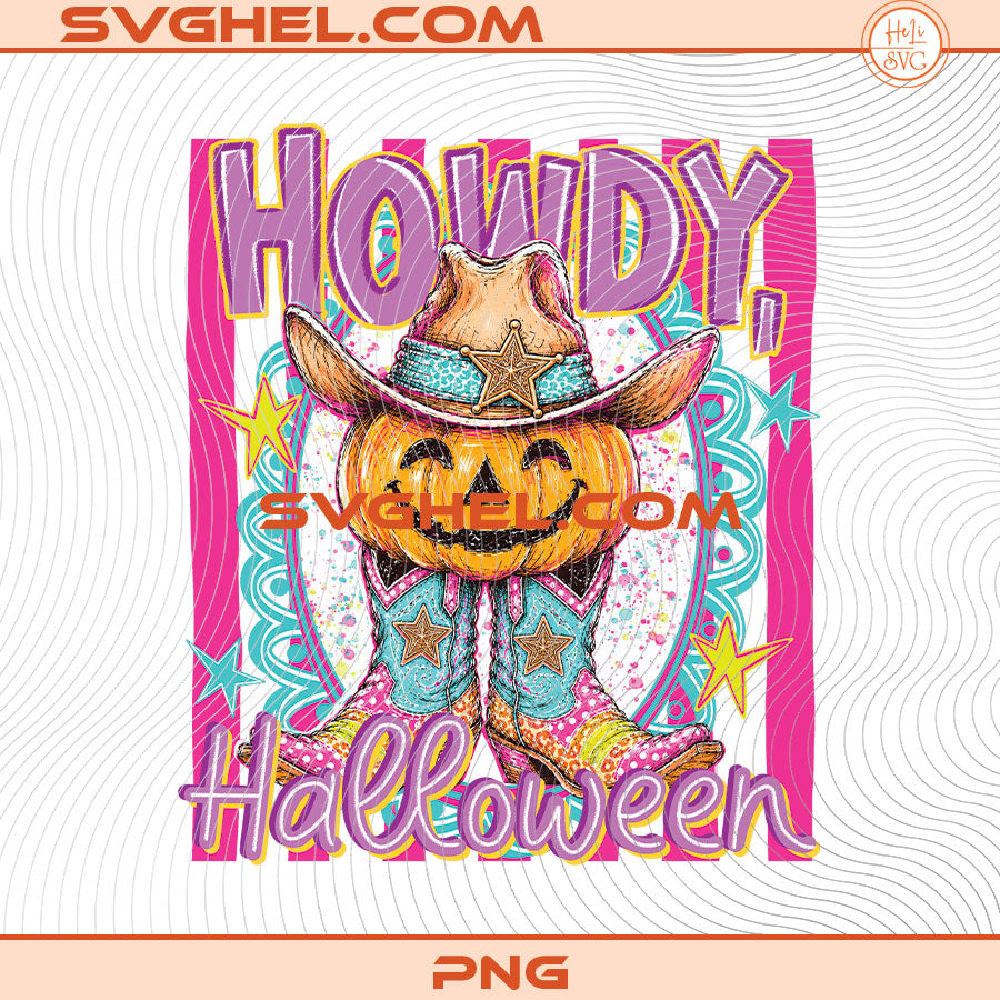Stripes Howdy Boo Halloween Png Cowboy Ghost Halloween Png