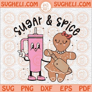 Sugar And Spice Gingerbread Stanley Tumbler Inspired Belt Bag Svg Png Dxf Eps