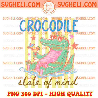 Summer Crocodile Preppy Hand Drawn Png Later Gator Png