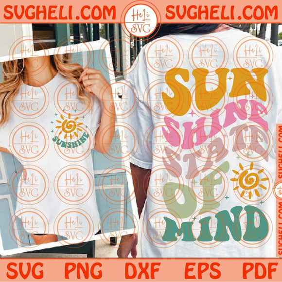 Sunshine State Of Mind Svg Retro Summer Svg Groovy Sunshine Svg Png Dxf Eps Files