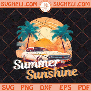 Sunshine Svg Retro Vintage Vacation Summer Svg Summer Svg Png Dxf Eps Files