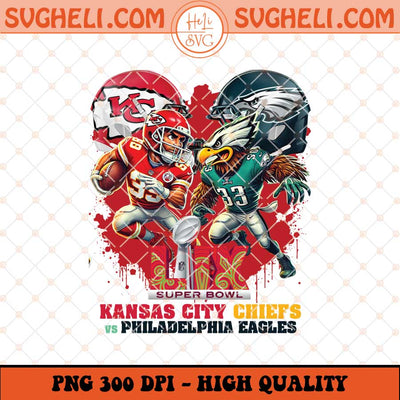 Super Bowl LIX 2025 Kansas City vs Philadelphia Eagles Png Sublimation Files