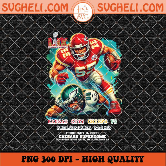 Super Bowl LIX 2025 Mascots Chiefs vs Eagles Png Sublimation Files