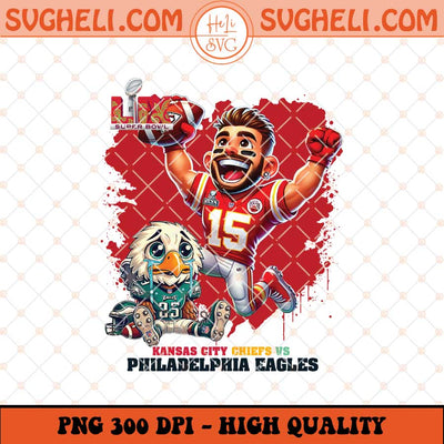 Super Bowl LIX Mascots Kansas City Chiefs vs Eagles Png Sublimation Files