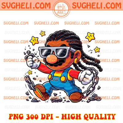 Super Mario Black African American Png Mario Juneteenth Png