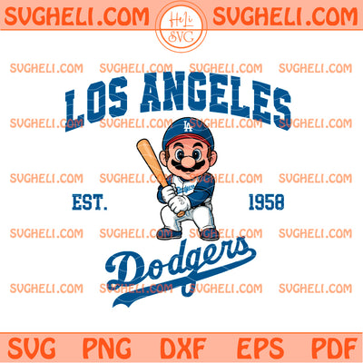 Super Mario LA Dodgers Est 1958 Svg Mario Dodgers Svg