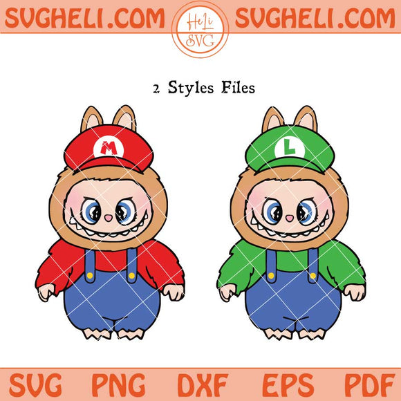 Super Mario Labubu Svg Labubu Mario And Luigi Svg Labubu Svg Png Dxf Eps Files