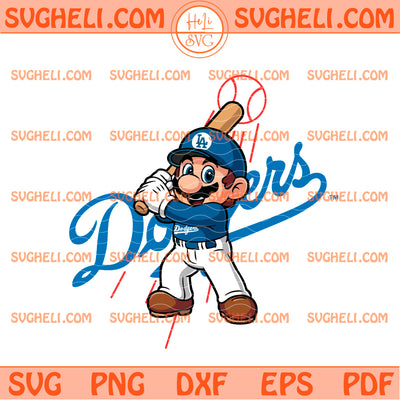 Super Mario Los Angeles Dodgers Svg Mario LA Dodgers Svg