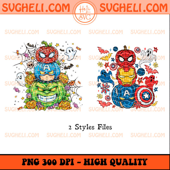 Superhero Pumpkin Stack Png Halloween Superhero Png