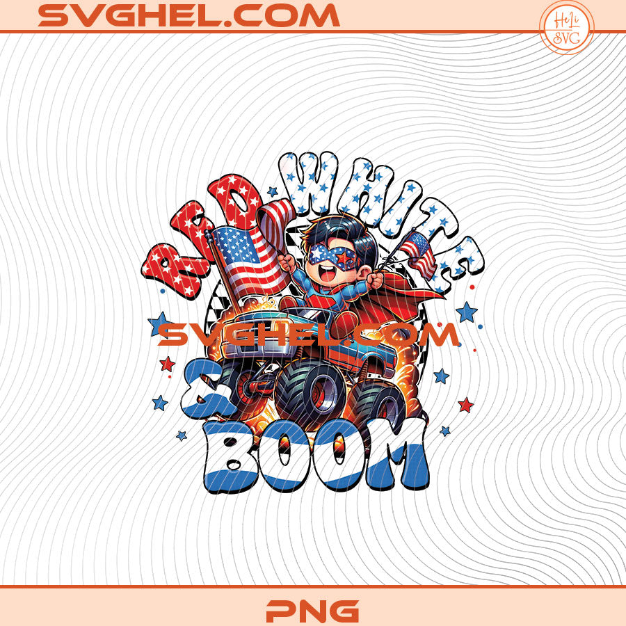 Superhero Red White and Boom Png 4th of July Png