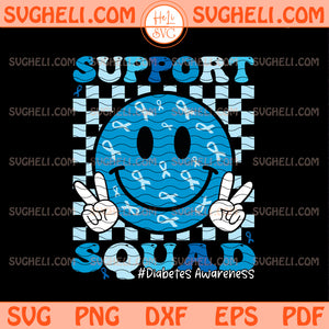 Support Squad Blue Ribbon Svg Smiley Face Blue Ribbon Svg