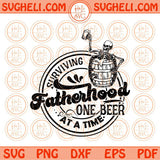 Surviving Fatherhood One Beer at a Time Svg Funny Father's Day Svg Png Dxf Eps Files