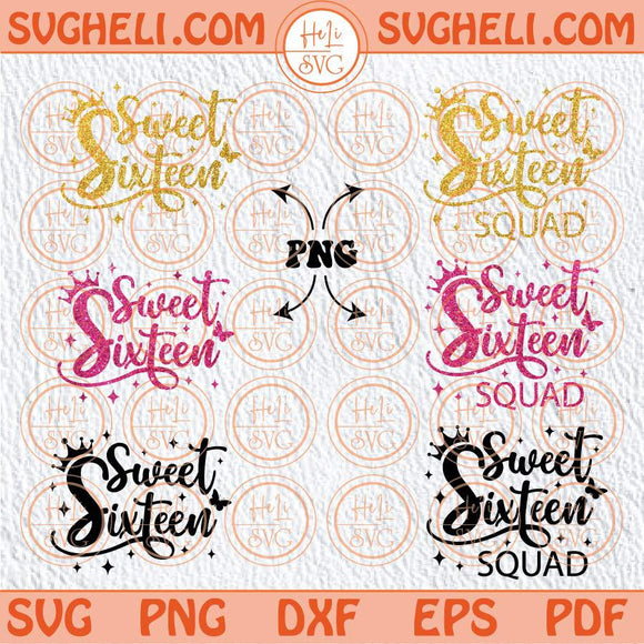 Sweet Sixteen Squad Svg Twinkle Sweet 16 Svg Sweet Sixteen Svg Png