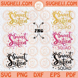 Sweet Sixteen Squad Svg Twinkle Sweet 16 Svg Sweet Sixteen Svg Png Sublimation Dxf Eps Files