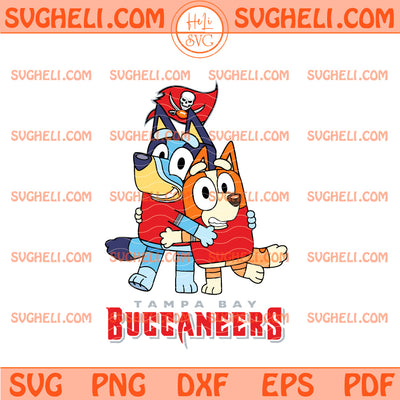 Tampa Bay Buccaneers Bluey & Bingo Football Svg