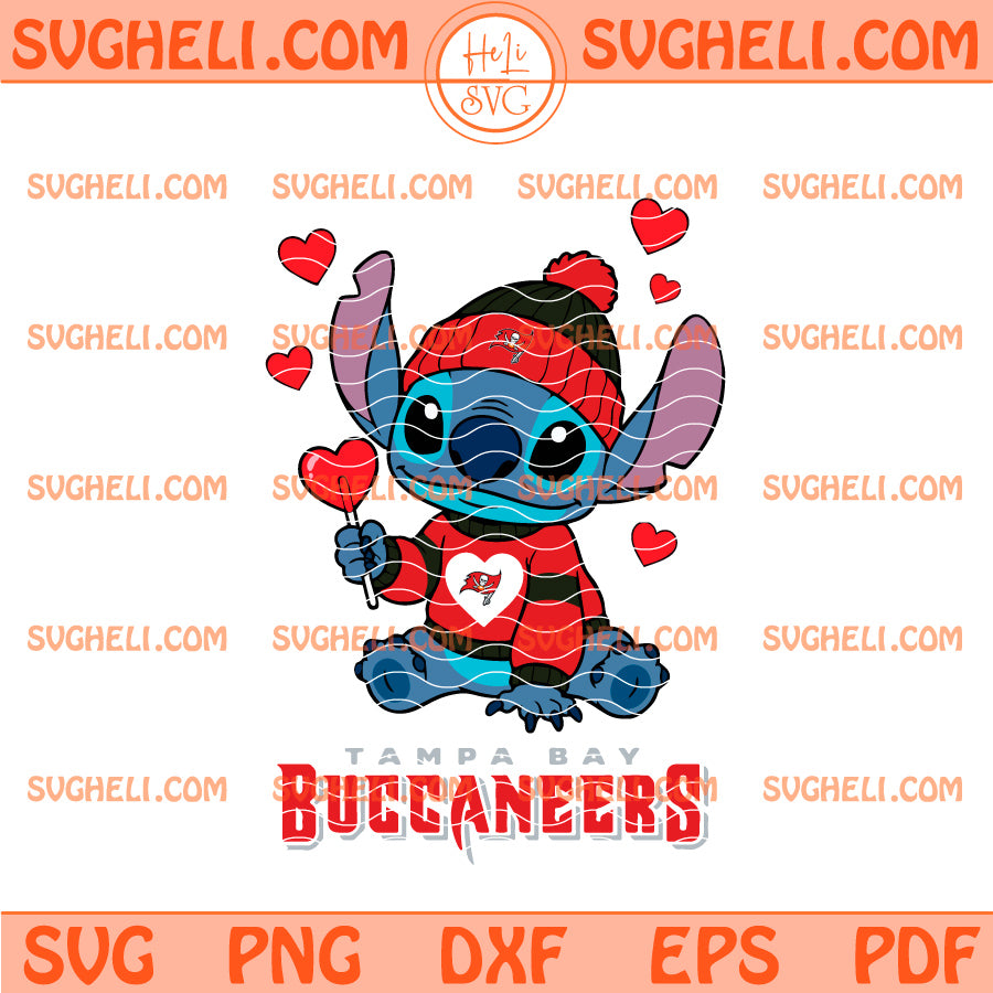 Tampa Bay Buccaneers Stitch Valentine Football Svg