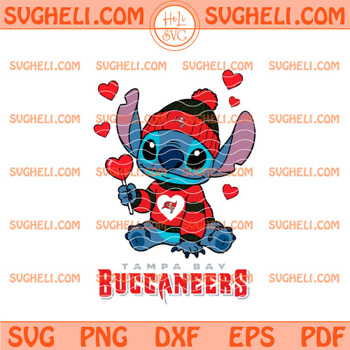 Tampa Bay Buccaneers Stitch Valentine Football Svg