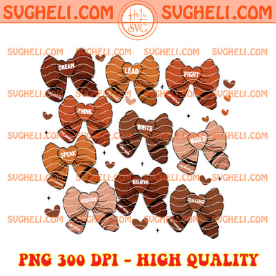 Teacher Black History Coquette Bow Png MLK Day Bow Png