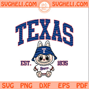 Texas Rangers Labubu Baseball Svg Labubu MLB Svg Png Dxf Eps Pdf Files