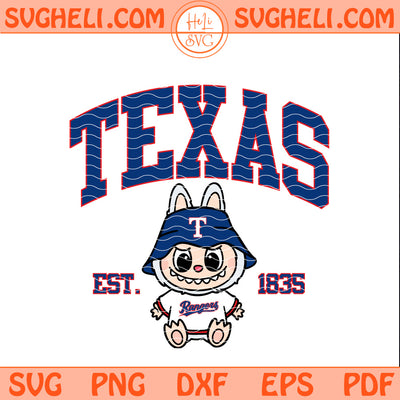Texas Rangers Labubu Baseball Svg Labubu MLB Svg Png Dxf Eps Pdf Files