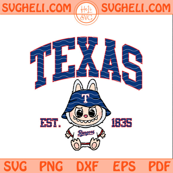 Texas Rangers Labubu Baseball Svg Labubu MLB Svg Png Dxf Eps Pdf Files