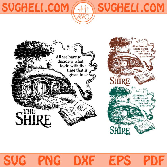 The Shire LOTR Svg Hobbiton Fantasy Landscape Svg Png Dxf Eps Files