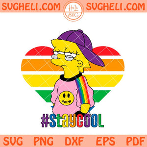 The Simpsons Lisa Simpson PRIDE Svg Stay Cool LGBT Svg Png Dxf Eps Files