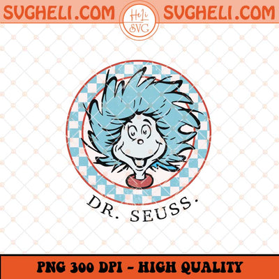 Thing 1 Smiling Face Png Dr Seuss Png Cat In The Hat Png Sublimation Files