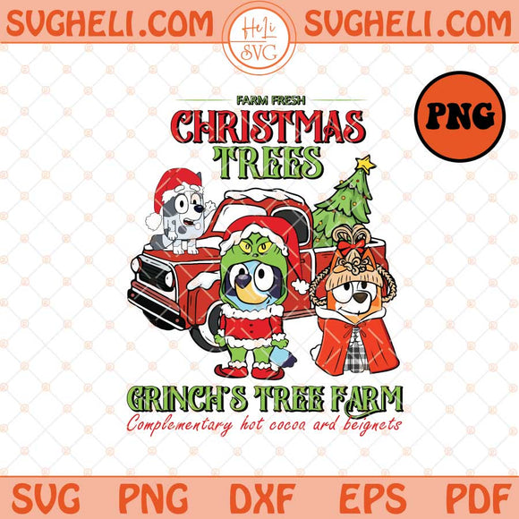 Tree Farm Grinch And Bluey Png Bluey Christmas Png Bluey Png Sublimation Files