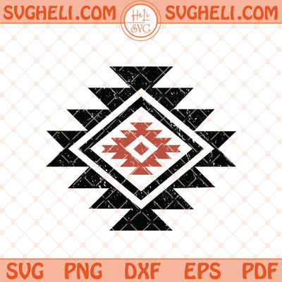 Trendy Distressed Aztec Svg Orange Western Cowgirl Svg Png Dxf Eps Files