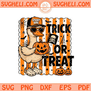 Trick or Treat Goose Svg Silly Halloween Pumpkin Goose Svg Png Dxf Eps