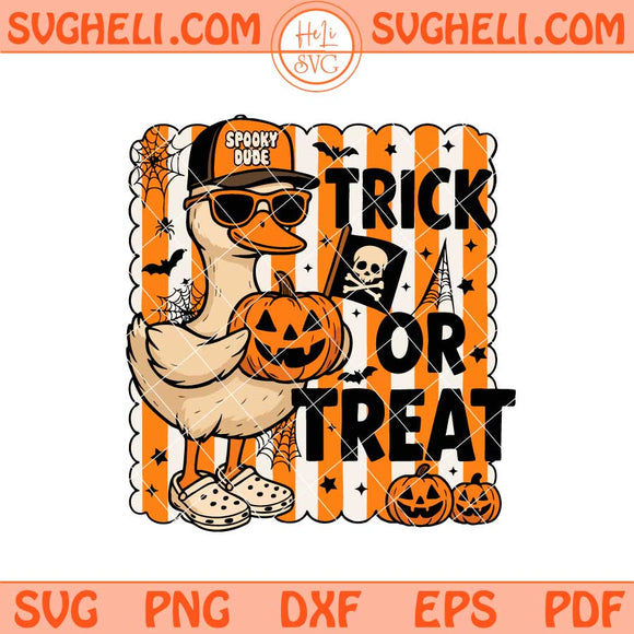Trick or Treat Goose Svg Silly Halloween Pumpkin Goose Svg Png Dxf Eps