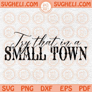 Try That In A Small Town Svg Try That Aldean Svg Country Music Svg Png Dxf Eps Files