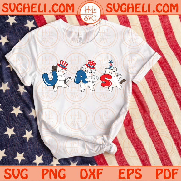 Usa Cats Svg American Cat Svg Patriotic Cats 4th of July Svg Png Sublimation Dxf Eps Files