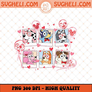 Valentine Bluey Dog Cartoon Png Bluey Pink Style Coquette Png Sublimation Files