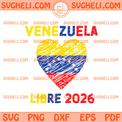 Venezuela Libre 2026 Svg Venezuela Vintage Flag Heart Svg