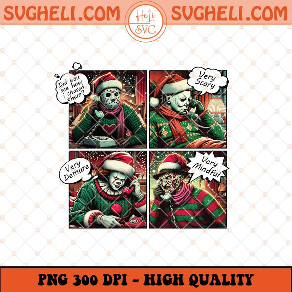 Very Demure Very Mindful Very Scary Png Merry Creepmas Png Sublimation Files