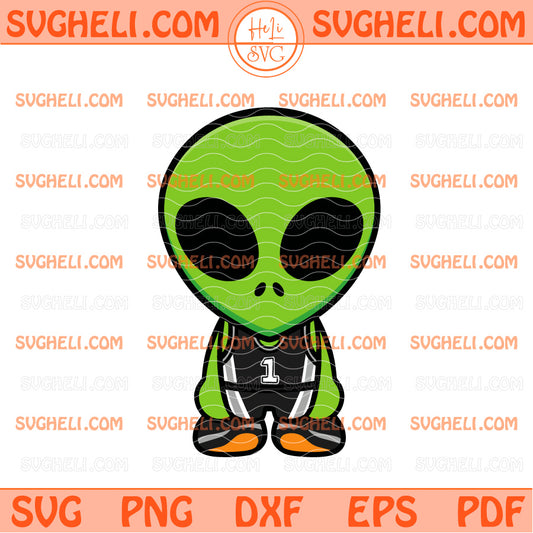 Victor Wembanyama Alien Chibi Cartoon Spurs Number 1 Svg