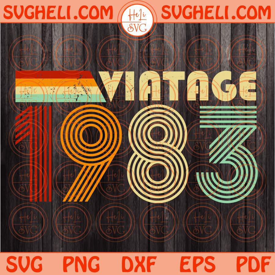 Vintage 1983 Svg Retro 1983 Birthday Svg Birthday Gift Svg Png