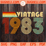 Vintage 1983 Svg Retro 1983 Birthday Svg Birthday Gift Svg Png Dxf Eps Files