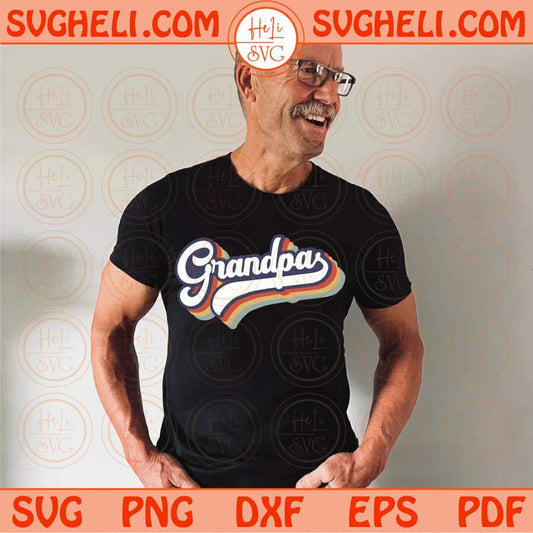 Vintage Grandpa Svg Stacked Retro Grandpa Svg for Grandfather Svg Png Dxf Eps Files