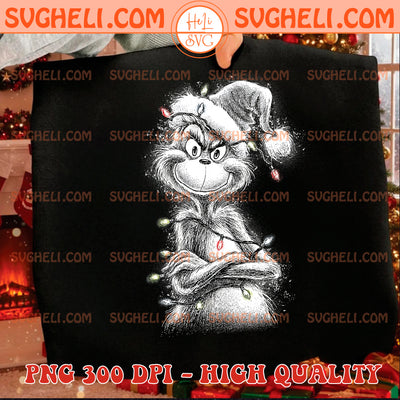 Vintage Grinch Christmas Lights Halftone Png Grinch Png