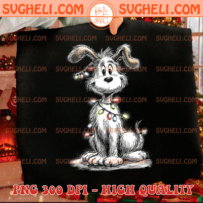 Vintage Grinch Dog Max Christmas Lights Halftone Png