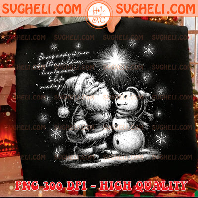 Vintage Snowman And Santa Halftone Png Santa Halftone Png