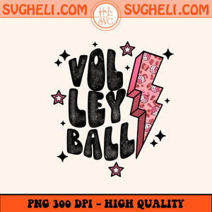 Volleyball Lightning Bolt Png Distressed Volleyball Png Sublimation Design