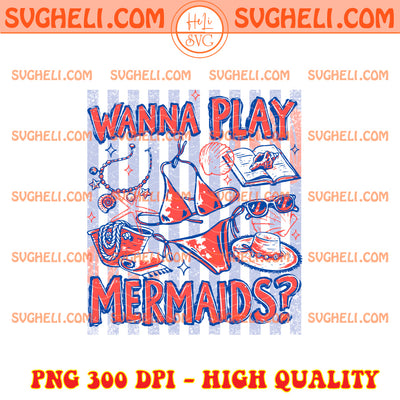 Wanna Play Mermaid Striped Girly Summer Png Summer Png