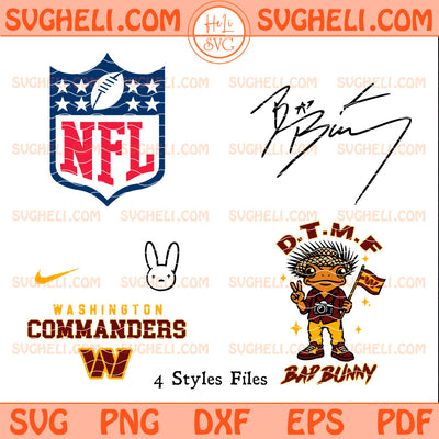 Washington Commanders NFL Bad Bunny Svg Commanders NFL Svg