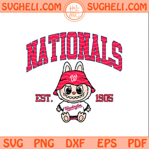 Washington Nationals Labubu Baseball Svg Labubu MLB Svg Png Dxf Eps Pdf Files